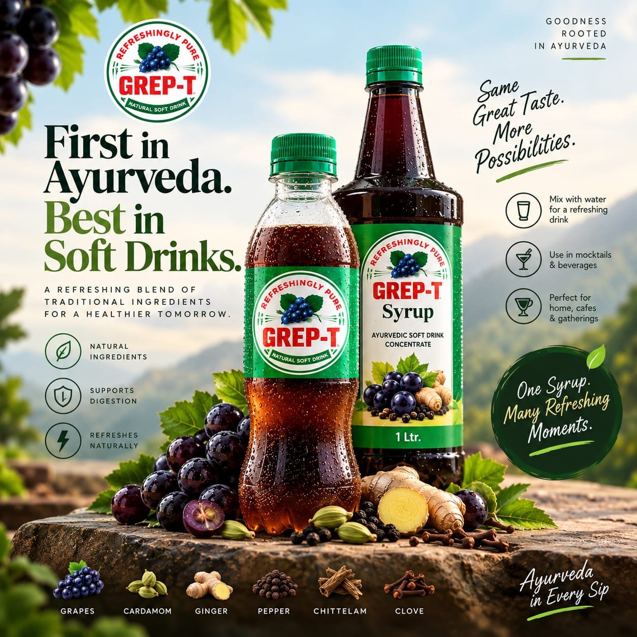 GREP-T Syrup — 1 litre Ayurvedic concentrate